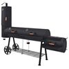 vidaXL R&ouml;kgrill BBQ med nedre hylla svart tung XXXL