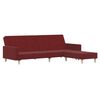 vidaXL B&auml;ddsoffa 2-sits med fotpall vinr&ouml;d tyg