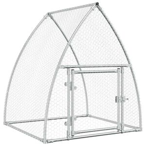 vidaXL H&ouml;nsbur silver 100x105x120 cm galvaniserat st&aring;l