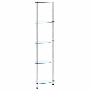 vidaXL Hylla 5 hyllplan transparent 30x30x130 cm h&auml;rdat glas