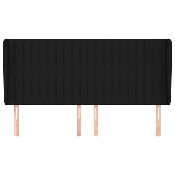 vidaXL S&auml;nggavel med kanter svart 163x23x118/128 cm tyg