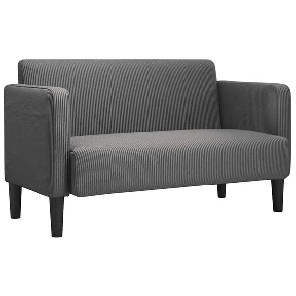 vidaXL Loveseat soffa m&ouml;rkgr&aring; 109 cm manchestertyg