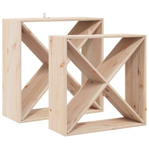 vidaXL Vinst&auml;ll 2 pcs Naturf&auml;rg 62 x 25 x 62 cm Massiv furu