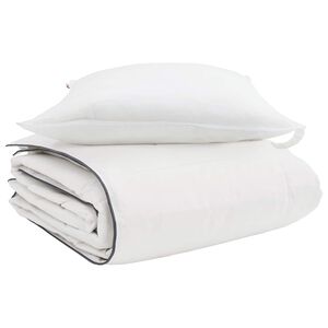 vidaXL Vinter T&auml;cke med kudde 2 pcs Vit Dunfj&auml;der