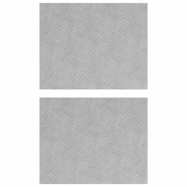 vidaXL Trappsteg Rektangul&auml;r 2 pcs Silver 50 x 40 cm Aluminium