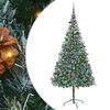 vidaXL Konstgjord julgran med 300 LED-lampor Gr&ouml;n 210 cm PVC och St&aring;l