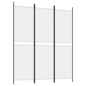 vidaXL Rumsavdelare 3 paneler vit 150x180 cm tyg