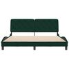 vidaXL Bed Frame without Mattress Dark Green 180x200 cm Velvet