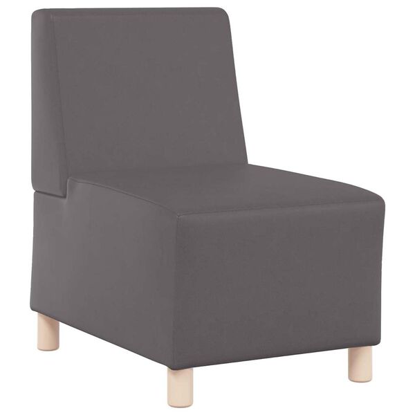vidaXL Modulsofa utan armst&ouml;d 3 pcs Gr&aring; 55 x 74 x 82 cm Konstl&auml;der