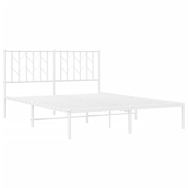 vidaXL S&auml;ngram med huvudgavel metall vit 135x190 cm