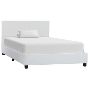 vidaXL S&auml;ngram utan madrass vit konstl&auml;der 90x200 cm