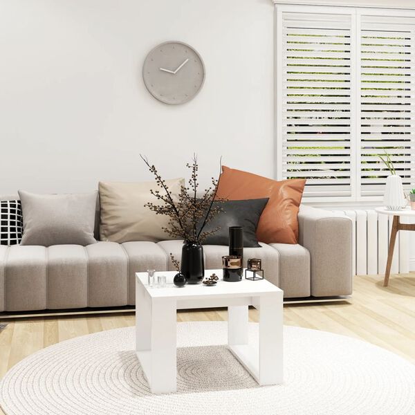 vidaXL Sidobord vit 50x50x35 cm konstruerat trä