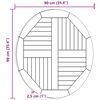 vidaXL Bordsskiva i massiv teak rund 2,5 cm 90 cm