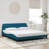 vidaXL Bed Frame with Headboard "Dover" Blue 180x200 cm Velvet