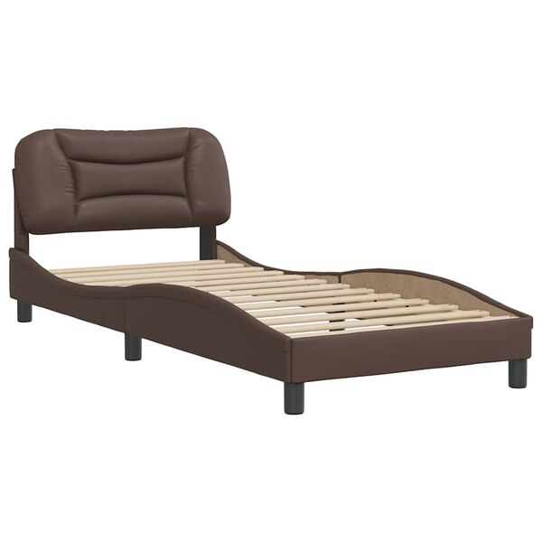 vidaXL Bed Frame without Mattress "Hvar" Brown 90x190 cm Faux Leather