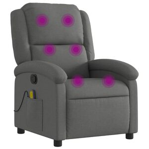 vidaXL Massagef&aring;t&ouml;lj m&ouml;rkgr&aring; tyg