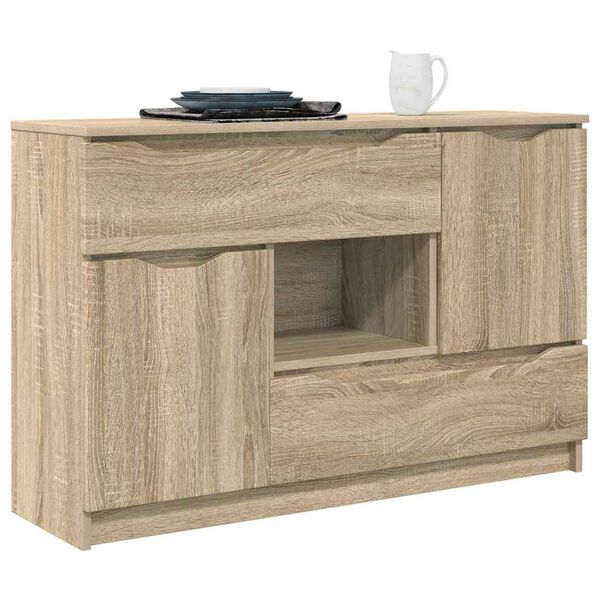 vidaXL Sideboard med l&aring;da Sonoma-ek 100 x 30 x 65,6 Konstruerat tr&auml;