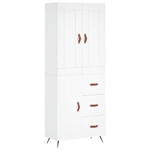 vidaXL H&ouml;gsk&aring;p vit 69,5x34x180 cm konstruerat tr&auml;