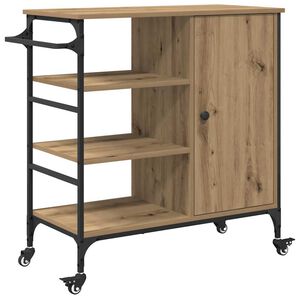 vidaXL K&ouml;ksvagn Artisan Ek 87.5 x 39 x 84.5 cm Konstruerat tr&auml;