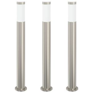 vidaXL Pollare 3 st 80 cm rostfritt st&aring;l IP44