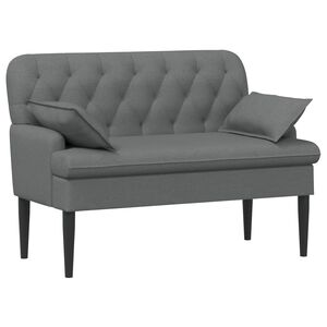 vidaXL Loveseat med knapprapport M&ouml;rkgr&aring; 111 x 68 x 80 cm Tyg