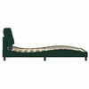 vidaXL Bed Frame with LED without Mattress Dark Green 100x200 cm Velvet