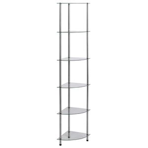 vidaXL Hylla 6 hyllplan transparent 30x30x160 cm h&auml;rdat glas