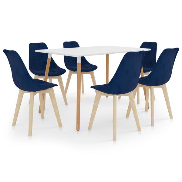 vidaXL Matgrupp 7 delar bl&aring;