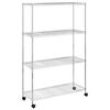 vidaXL F&ouml;rvaringshylla med hjul 4 hyllplan 90x35x142 cm krom 200 kg