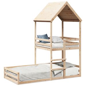 vidaXL V&aring;ningss&auml;ng utan madrass 90x200 cm massiv furu