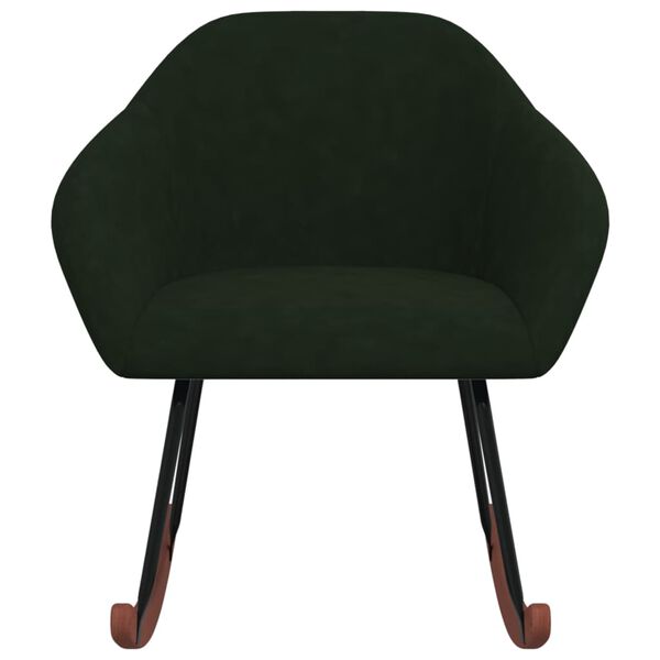 vidaXL Gungstol m&ouml;rkgr&ouml;n tyg