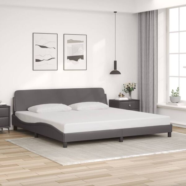 vidaXL Bed Frame "Dover" Grey 200x200 cm Faux Leather