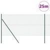 vidaXL St&auml;ngselstolpe Gr&ouml;n 25 x 1 m (40 x 40 mm mesht) St&aring;l och PVC