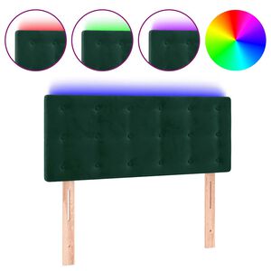 vidaXL S&auml;nggavel LED m&ouml;rkgr&ouml;n 90x5x78/88 cm sammet