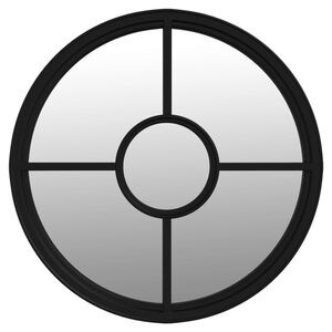 vidaXL Spegel svart 40x4 cm rund j&auml;rn f&ouml;r inomhusbruk