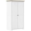 vidaXL Kl&auml;dsk&aring;p BODO vit och brun 99x53,5x173 cm massiv furu