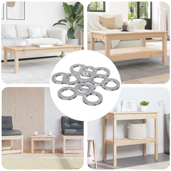 vidaXL Skivor 12 pcs Silver 10 x 10 x 1,2 mm J&auml;rn