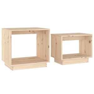 vidaXL Satsbord 2 st massiv furu