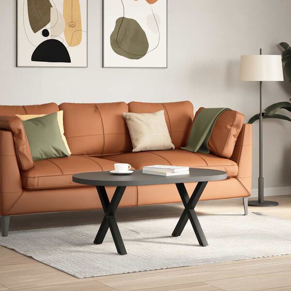 vidaXL Soffbordsben X-formade 2 st svarta 50x(42-43) cm st&aring;l