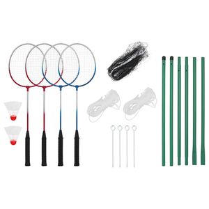 vidaXL Badmintonset med 4 racketar och n&auml;t 620x151 cm