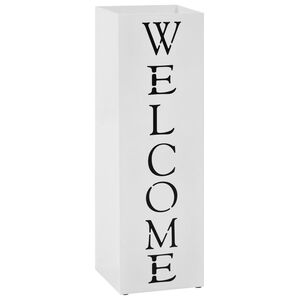 vidaXL Paraplyst&auml;ll welcome st&aring;l vit