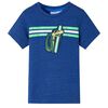 vidaXL T-shirt f&ouml;r barn m&ouml;rkbl&aring; melerad 128