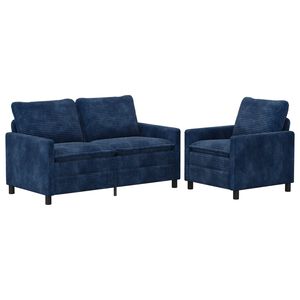 vidaXL Soffset 2 st M&ouml;rkbl&aring; Polyester