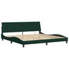 vidaXL Bed Frame with LED without Mattress "Hanko" Dark Green 200x200 cm Velvet