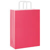 vidaXL Pappersp&aring;sar 250 st med handtag rosa 26x12x35 cm