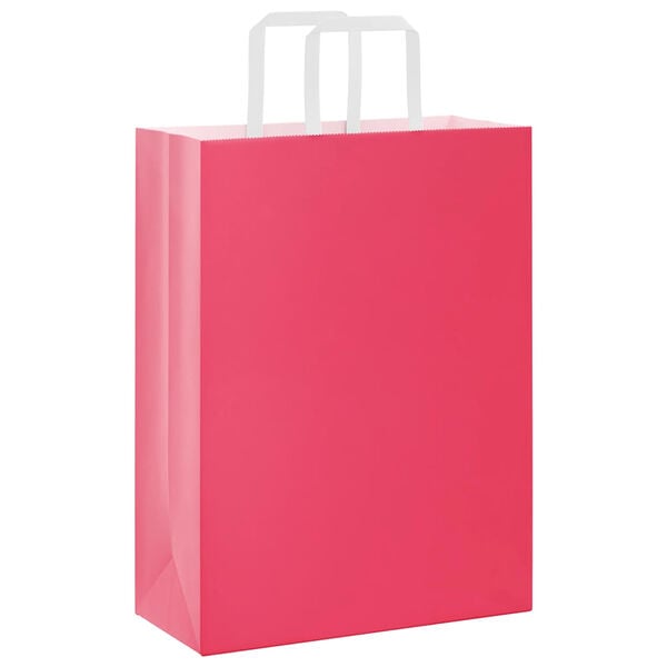 vidaXL Pappersp&aring;sar 250 st med handtag rosa 26x12x35 cm