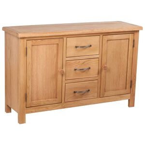 vidaXL Sk&auml;nk med 3 l&aring;dor 110x33,5x70 cm massiv ek