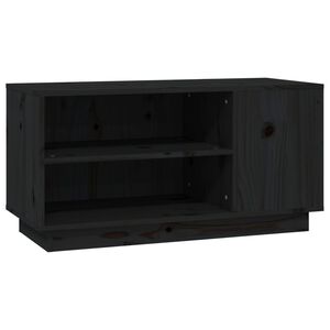 vidaXL Tv-bänk svart 80x35x40,5 cm massiv furu