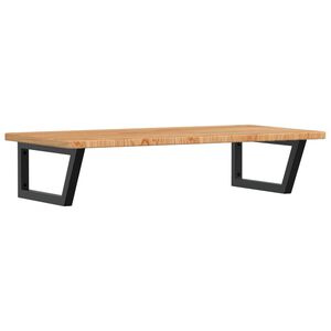 vidaXL V&auml;ggmonterad handfatshylla st&aring;l och massiv ek