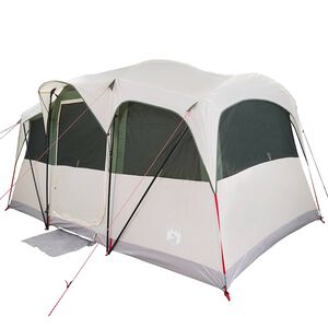 vidaXL Familjet&auml;lt Vit och gr&ouml;n 435 x 255 x 216 cm Polyester och St&aring;l